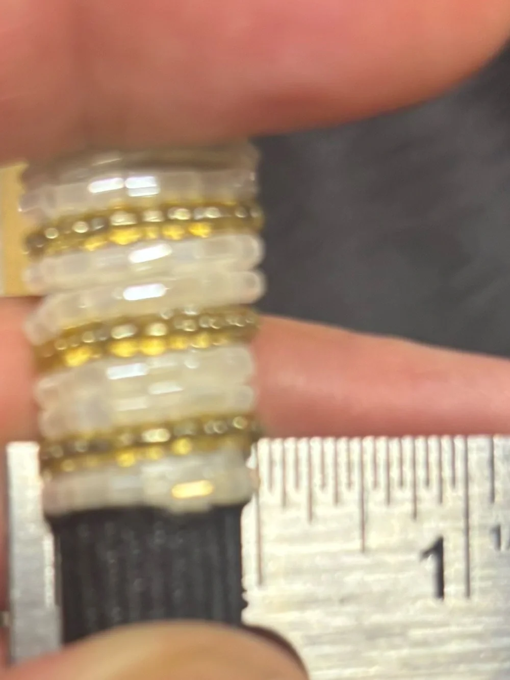 Padded Beaded Headband — Cream/Gold